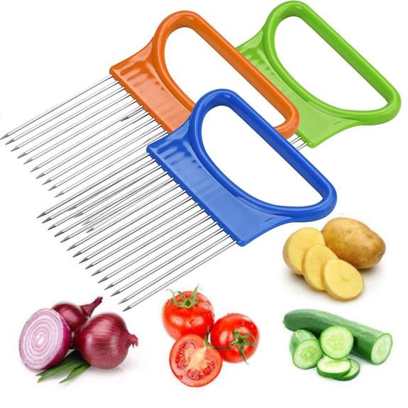 TOMATO ONION VEGETABLES GUIDE SLICING CUTTER HOLDER
